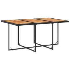 Patio Dining Set Set of 10 Black