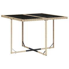 Patio Dining Set Set of 8 Beige PE Rattan 9-Piece Set