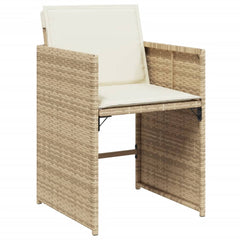 Patio Dining Set Set of 8 Beige PE Rattan 9-Piece Set