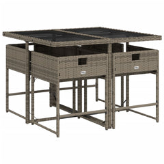 Garden Dining Set Grey, Black, Dark Grey