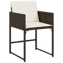 Garden Dining Set Brown, Black, Cream White