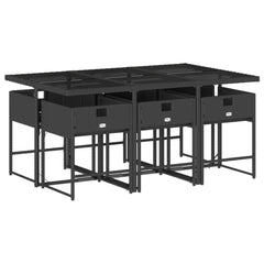 Garden Dining Set Black, Cream White