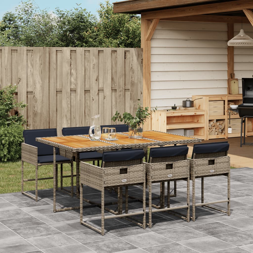 Garden Dining Set Grey and Brown