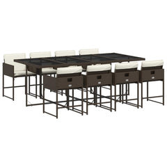 Garden Dining Set Brown, Cream white, Black