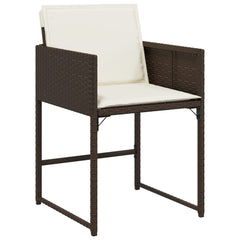 Garden Dining Set Brown, Cream white, Black