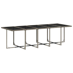 Patio Dining Set Set of 10 Gray PE Rattan 10-seater Foldable