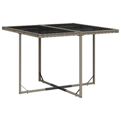 Garden Dining Set Grey PE Rattan 8-seater Foldable