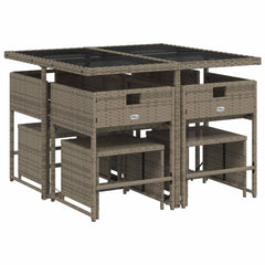 Patio Dining Set Set of 8 Gray