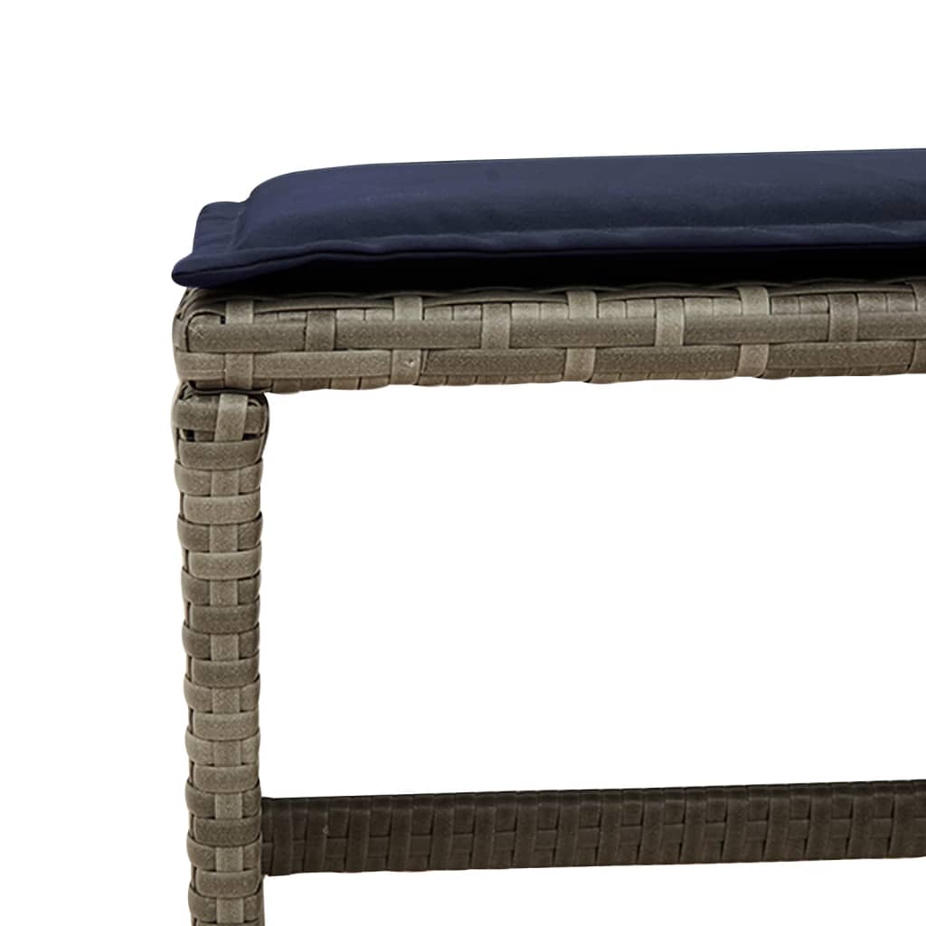 Patio Dining Set Set of 10 Gray Poly Rattan 10-seater Foldable – Bostome