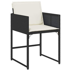 Patio Dining Set Set of 8 Black PE rattan Large Collapsible