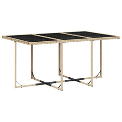 Patio Dining Set Set of 10 Beige, Cream White