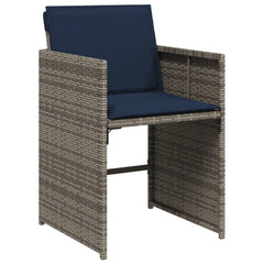 Patio Dining Set Set of 16 Gray PE rattan Large Foldable
