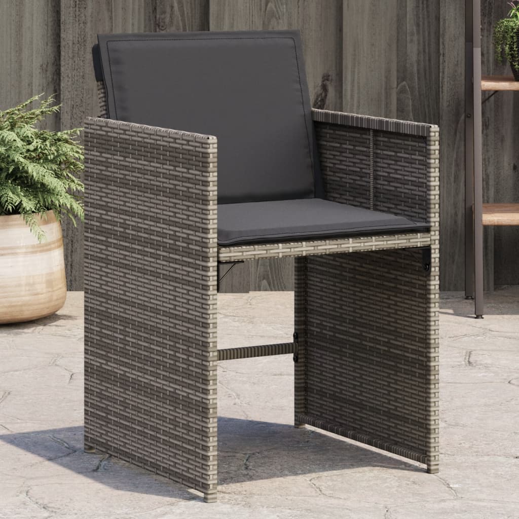 Patio Chair Gray PE rattan Standard Foldable Patio Chair
