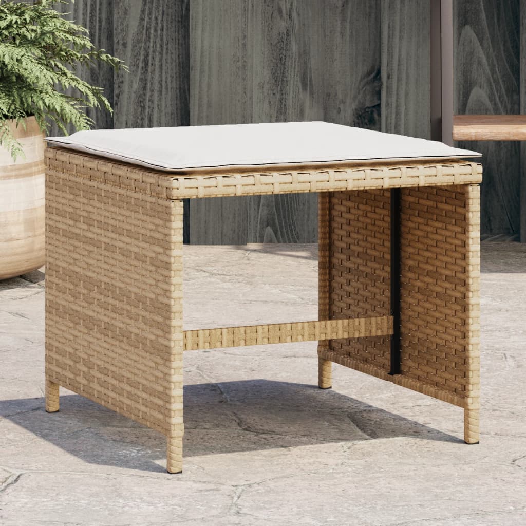 Patio Stool Beige, Cream White