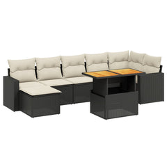 Garden Sofa Set Black, Cream White