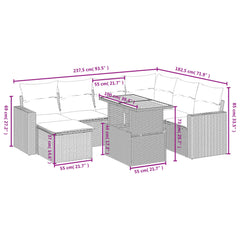 Garden Sofa Set Black PE rattan 8 Piece Set Modular