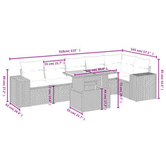 Garden Sofa Set Black, Cream White
