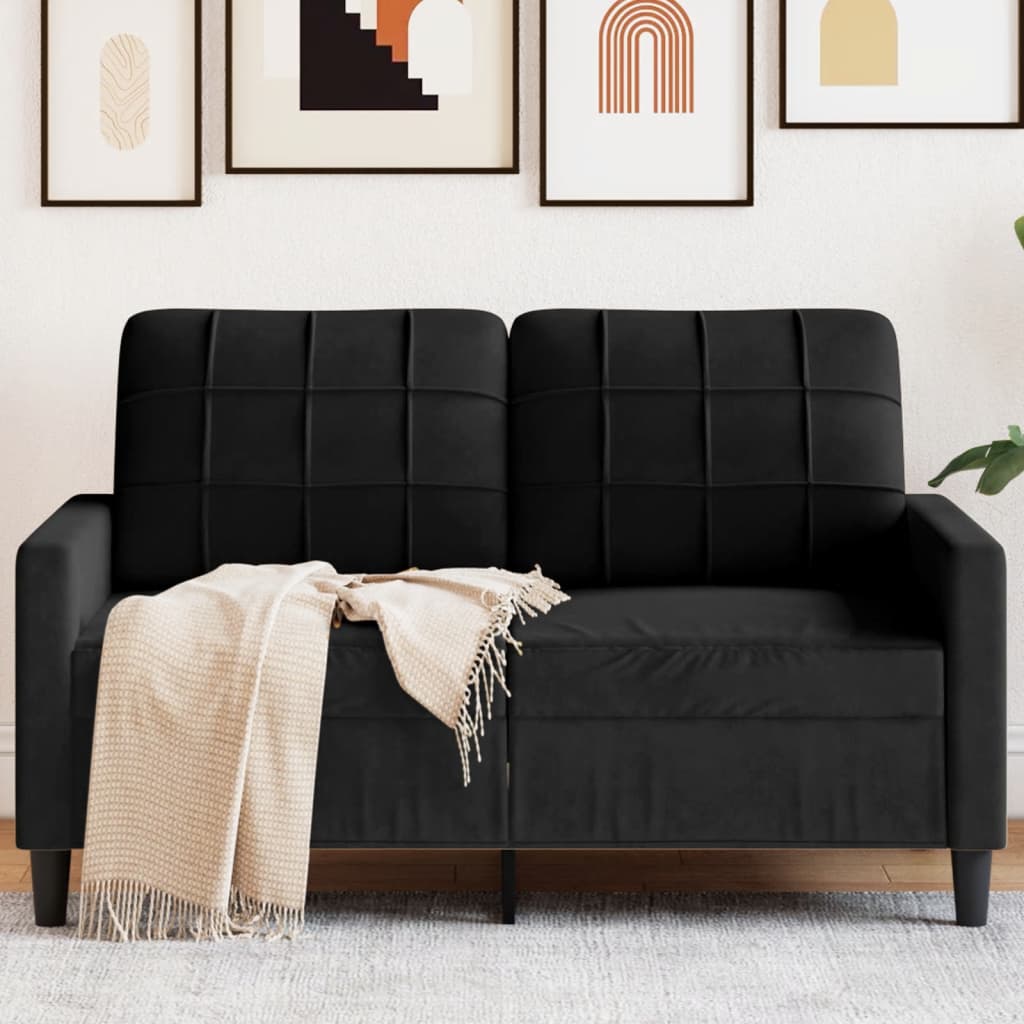 2-Seater Sofa Black 47.2  Velvet
