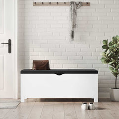Storage Box White Engineered wood, Faux leather