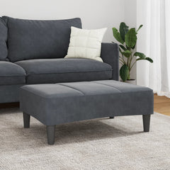 Footstool Dark Grey Velvet (100% polyester), plywood, foam, plastic