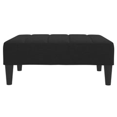 Footstool Black Polyester Compact Footstool Rectangular