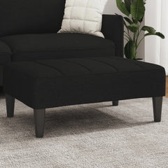 Footstool Black Polyester Compact Footstool Rectangular
