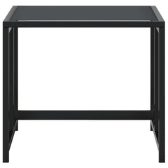 Garden Stool Set of 4 Black Textilene fabric, Powder-Coated Steel
