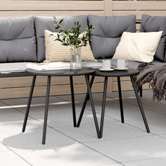 Garden Coffee Table Set of 2 Black Powder-coated steel Small