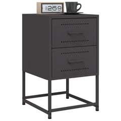 Bedside Cabinet Set of 2 Black Steel Medium Bedside Cabinet