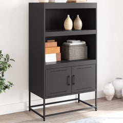 Highboard Black Steel 27.0x15.2x48.6 in Highboard Rectangular