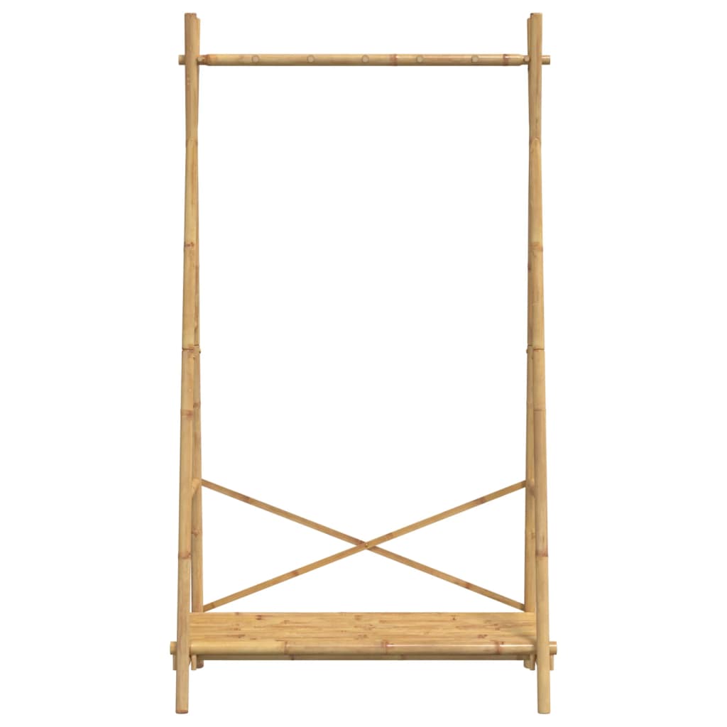 Bostome bamboo clothes rack with hanging rail and lower shelf, 40.2x19.7x74.8 inches.