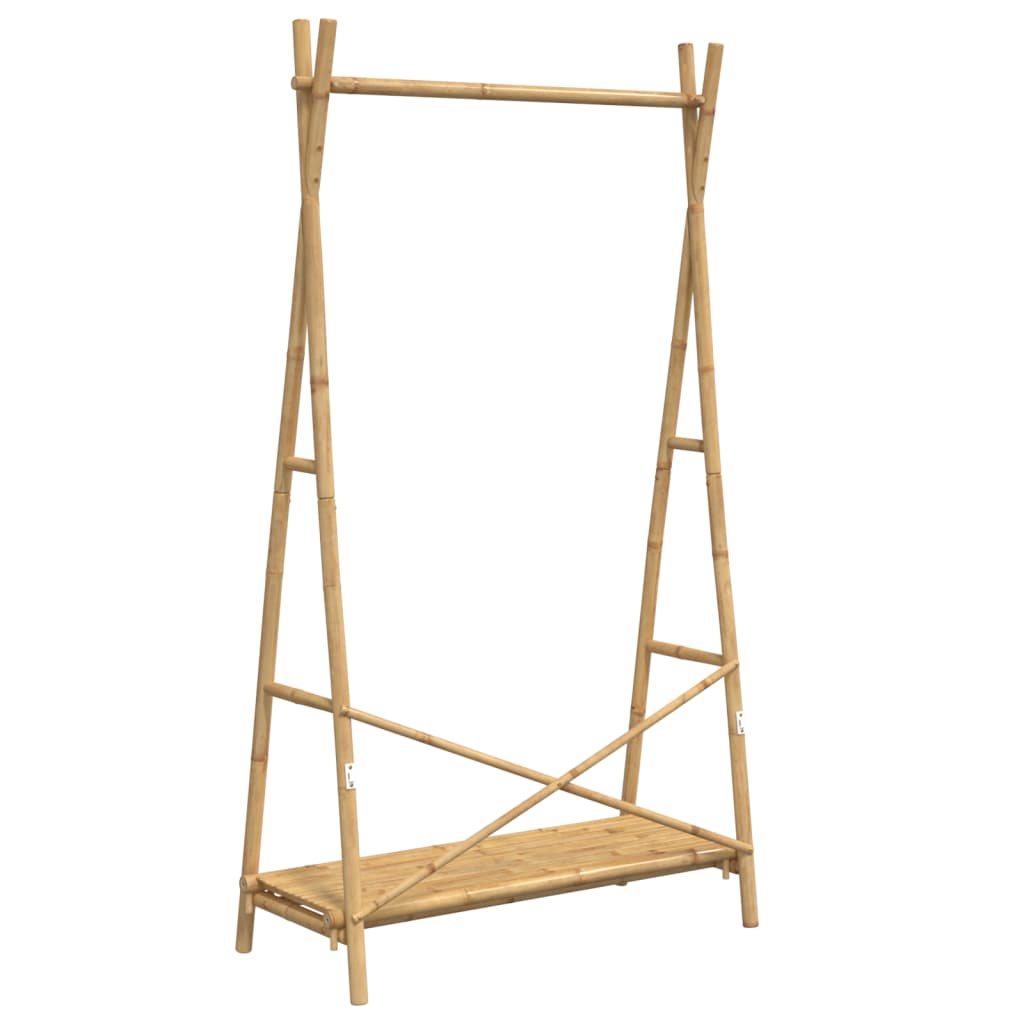 Bostome bamboo clothes rack with shelf, 40.2x19.7x74.8 inches.