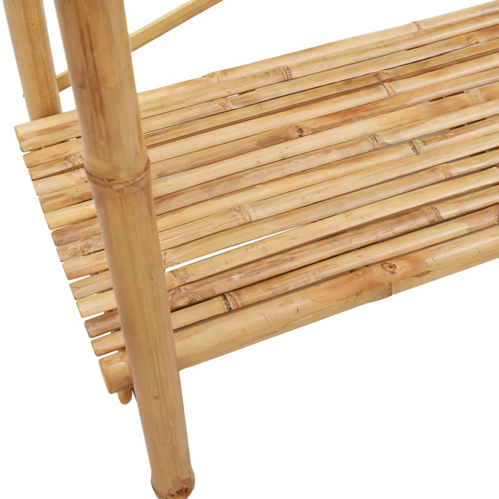 Bostome bamboo clothes rack with shelf, 40.2x19.7x74.8 inches, natural wood finish.