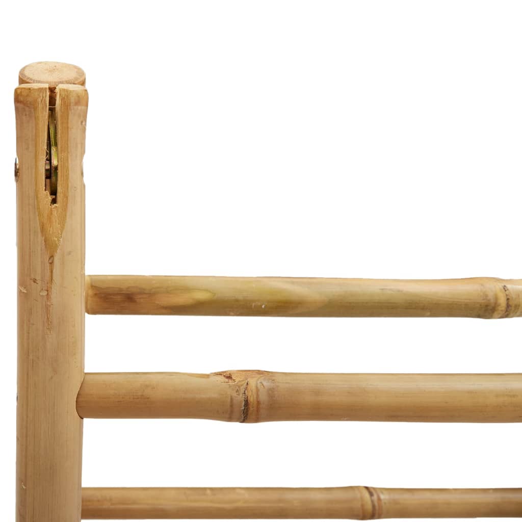 Double-sided bamboo towel ladder with four rungs, measuring 35.4x19.7x39.4 inches.