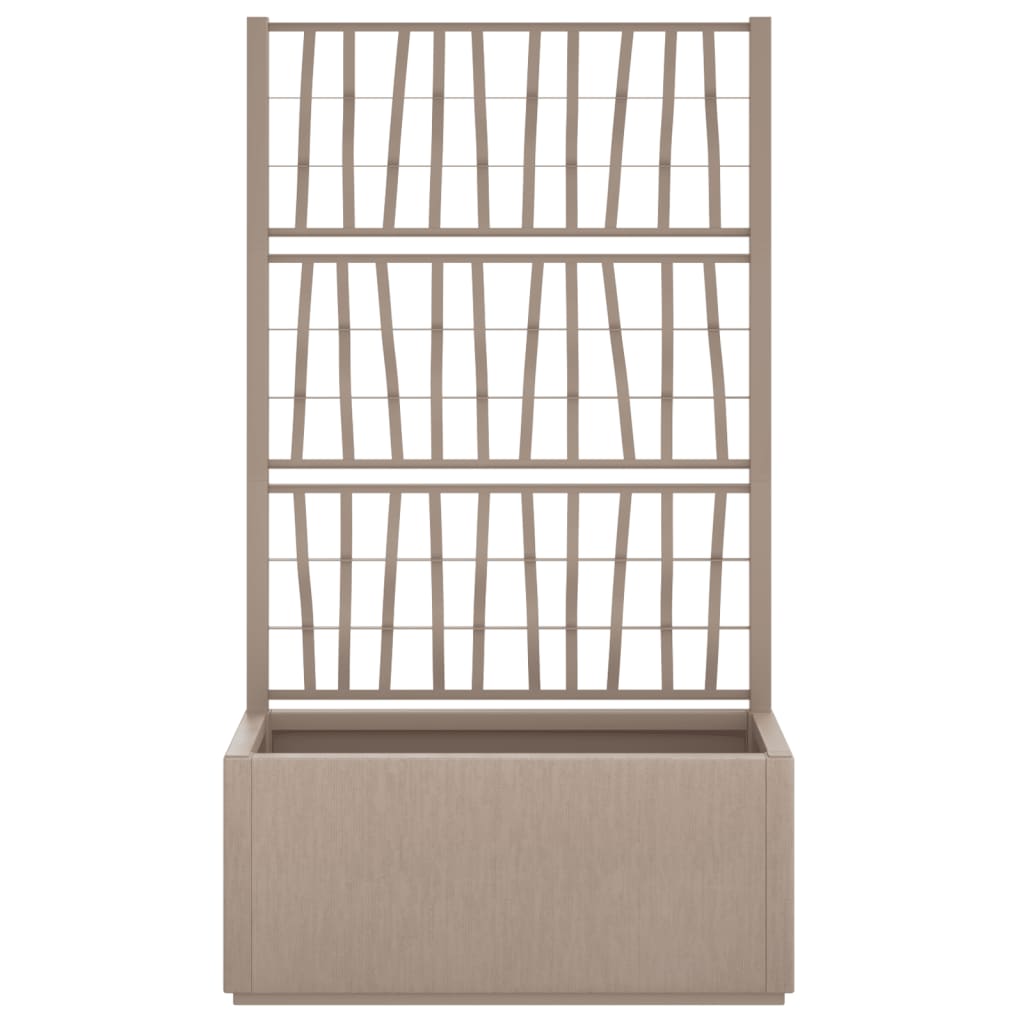 Garden Planter with Trellis Light Brown 31.5x14.2x55.1 PP