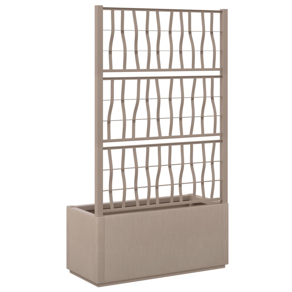 Garden Planter with Trellis Light Brown 31.5x14.2x55.1 PP