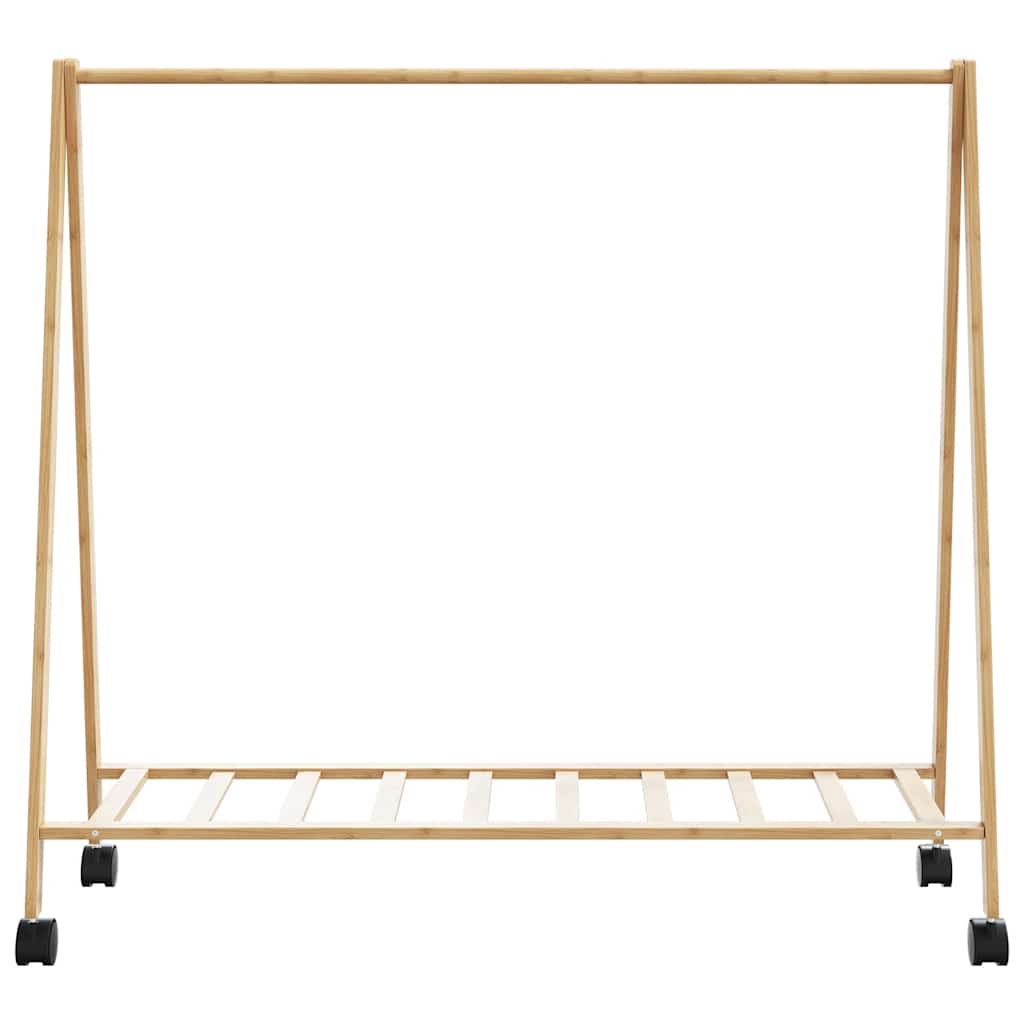 Clothes Rack with Shelves and Wheels 41.7x13.4x41.9 Bamboo