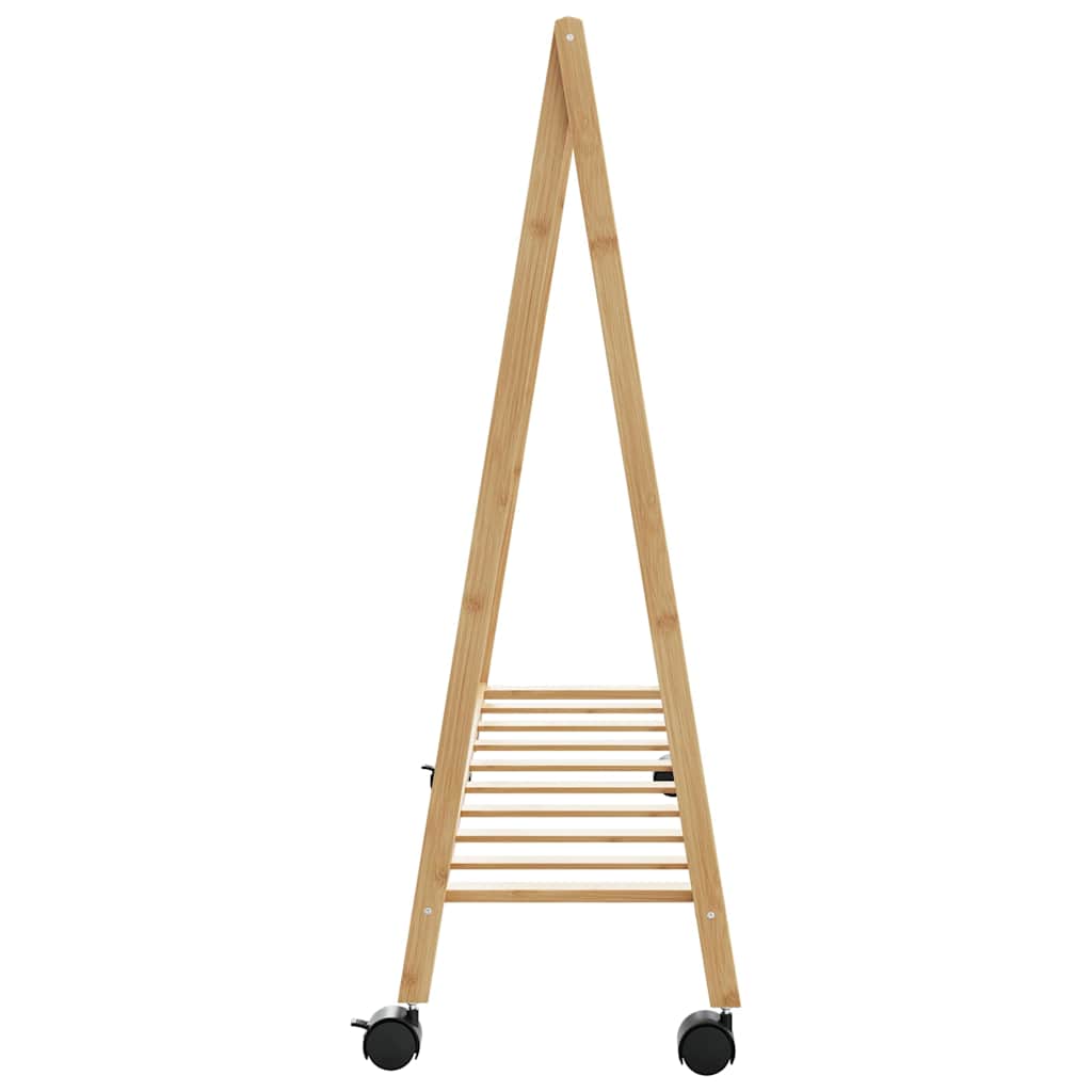 Clothes Rack with Shelves and Wheels 41.7x13.4x41.9 Bamboo