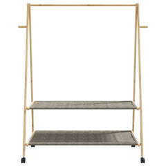 Clothes Rack with Shelves and Wheels 52x17.9x61.2 Bamboo