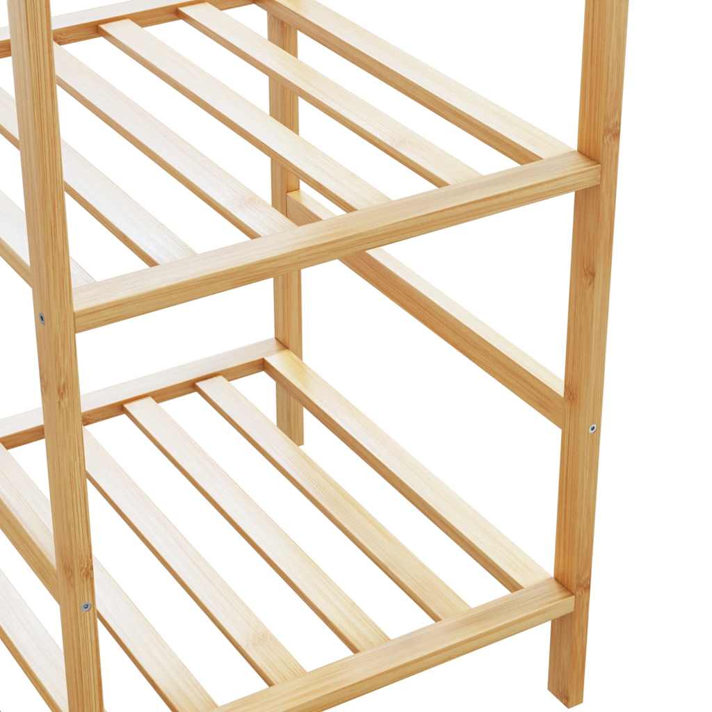 Bamboo clothes rack with six shelves, measuring 39.4x19.7x72.6 inches.