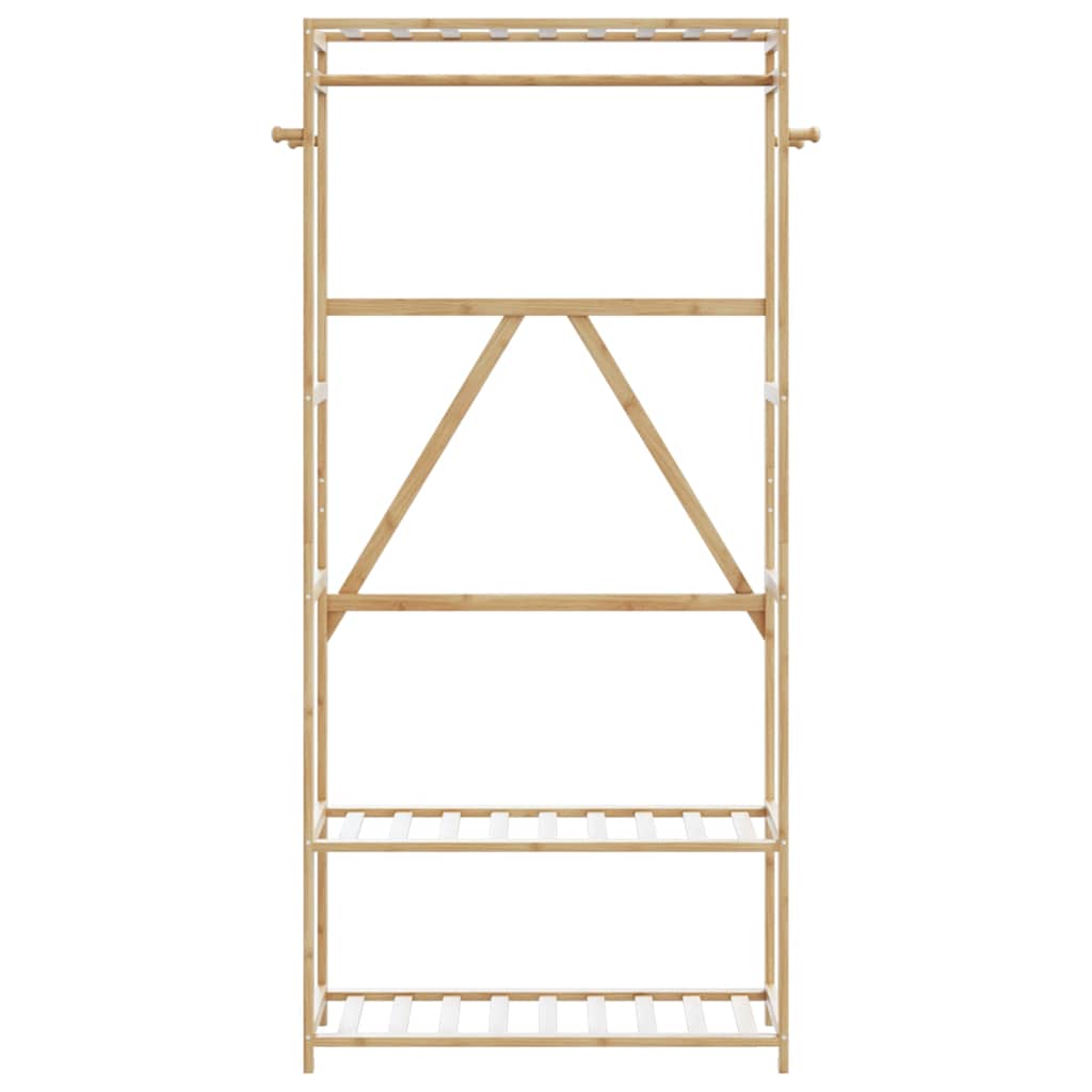 Clothes Rack with Shelves 31.5x15.7x68.9 Bamboo