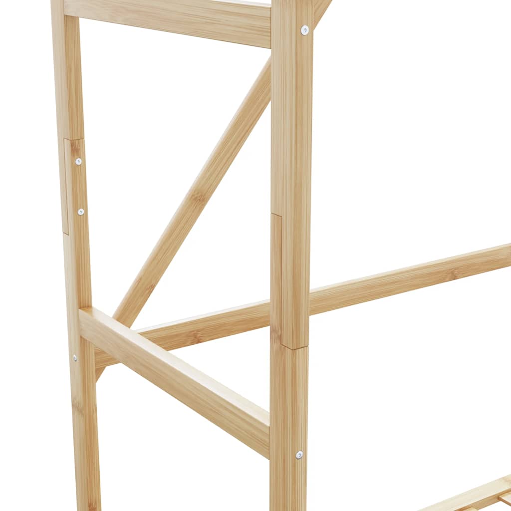 Clothes Rack with Shelves 31.5x15.7x68.9 Bamboo