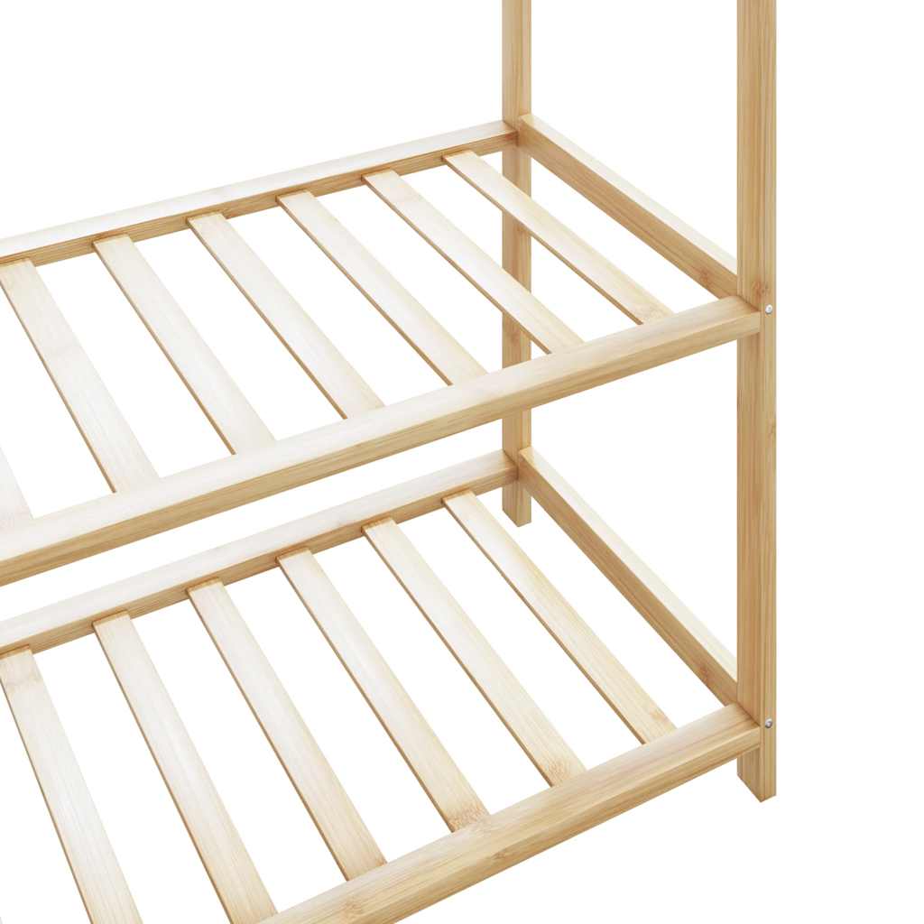 Clothes Rack with Shelves 31.5x15.7x68.9 Bamboo
