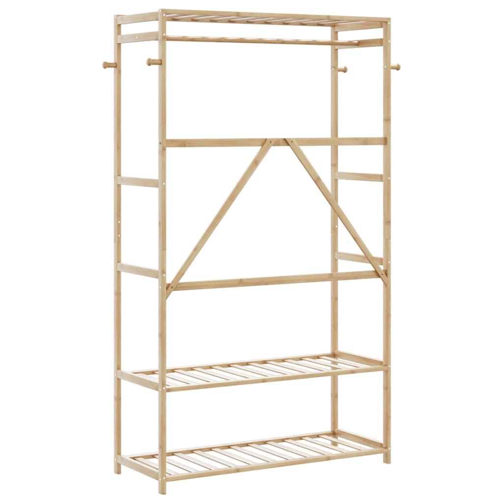 Clothes Rack with Shelves 43.3x15.7x68.9 Bamboo