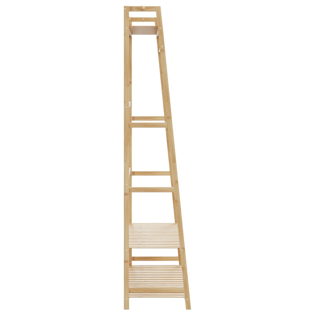 Bamboo clothes rack with three shelves, measuring 43.3x15.7x70.9 inches.
