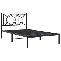 Bed Frame Black Steel Twin Bed Frame Rectangular Modern