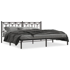 Bed Frame Black Steel Full Bed Frame Rectangular Modern