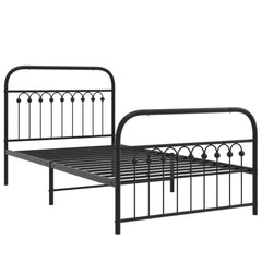Bed Frame Black Steel 39.4x78.7 in Bed Frame Rectangular