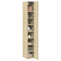 Slim Storage Cabinet Sonoma Oak 11.8x16.7x88.6 Engineered Wood