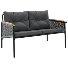 Balcony Furniture Set Black Powder-coated steel